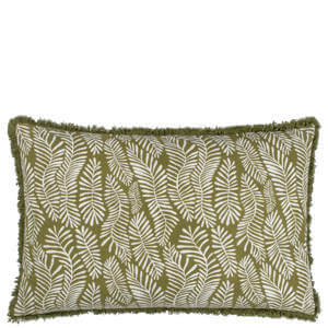 Hoem Frond Olive Rectangular Cushion